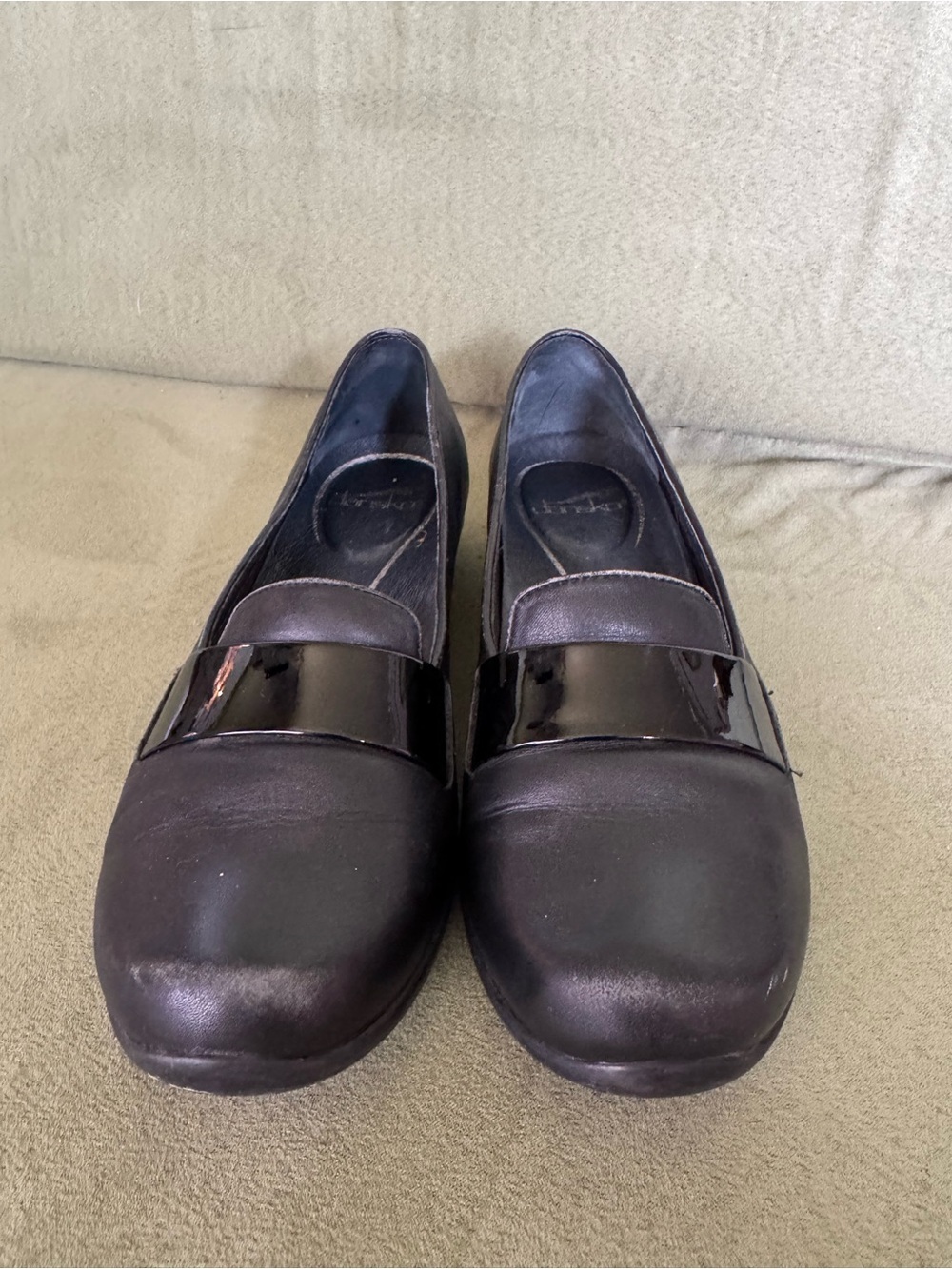 Dansko Black Slip-On Women's Clogs with Patent Strap